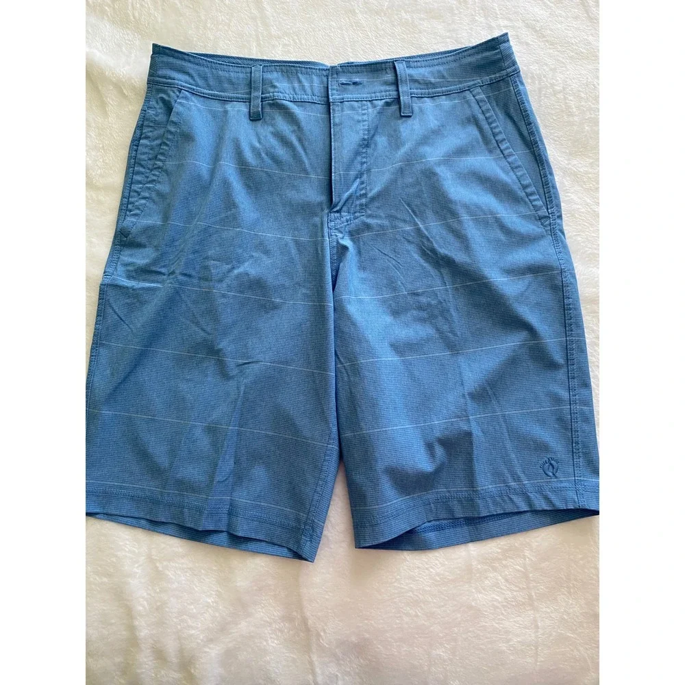 Hang Ten Mens Hybrid Shorts Size 32 Blue Striped Walkshorts Golf Swim Board UA